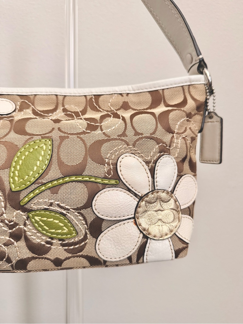 Coach Brown Flower Purse - Picture 5 of 7